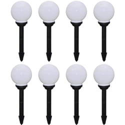 Vidaxl - 8 pcs Lampes d'allée d'extérieur à led 15 cm et piquet au sol