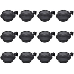 Lampes solaires à led d'extérieur pour clôture 12 pcs Noir Vidaxl