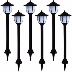 Notre lampe solaire LED est équipée d'une pile AA qui est chargée par l'énergie solaire pendant la journée et s'allume automa ...