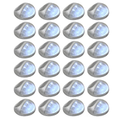 vidaXL Lampes solaires murales à LED d'extérieur 24 pcs Rond Argenté - TU