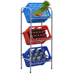 Vidaxl - tagère de rangement pour 3 caisses Argenté 50x33x116 cm Acier