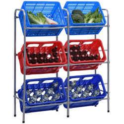 Support avec des étagères pour les coffres en argent dans différentes dimensions Taille : 96x33x116 cm