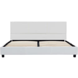 Vidaxl - Cadre de lit sans matelas blanc similicuir 140x200 cm
