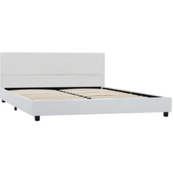 Vidaxl - Cadre de lit sans matelas blanc similicuir 160x200 cm