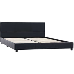 Vidaxl - Cadre de lit sans matelas noir similicuir 140x200 cm