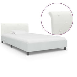 vidaXL Cadre de lit sans matelas blanc similicuir 90x200 cm - 90 x 200 cm