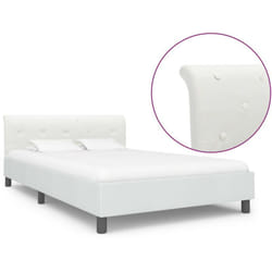 vidaXL Cadre de lit sans matelas blanc similicuir 140x200 cm - 140 x 200 cm