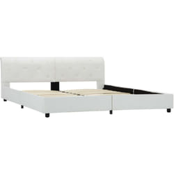 Vidaxl - Cadre de lit sans matelas blanc similicuir 160x200 cm