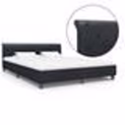 vidaXL Cadre de lit Noir Similicuir 160 x 200 cm - 160 x 200 cm