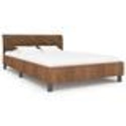 vidaXL Cadre de lit Marron Similicuir daim 140 x 200 cm - 140 x 200 cm