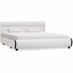 Ajoutez instantanément un goût moderne impressionnant à votre chambre à coucher avec notre cadre de lit en faux cuir ! Distin ...