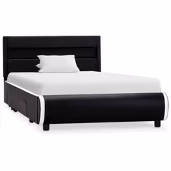 Ajoutez instantanément un goût moderne impressionnant à votre chambre à coucher avec notre cadre de lit en faux cuir ! Distin ...