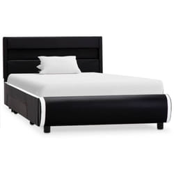 Vidaxl - Cadre de lit avec led Noir Similicuir 100 x 200 cm