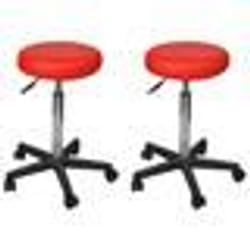 vidaXL Tabourets de bureau lot de 2 Rouge 35,5x84 cm Similicuir - TU