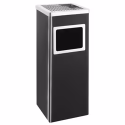 vidaXL Poubelle à cendrier d'hôtel 36 L Acier Noir - TU