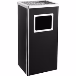 vidaXL Poubelle à cendrier d'hôtel 45 L Acier Noir - TU