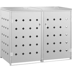 Vidaxl - Abri de poubelle double sur roulettes 240 l Acier inoxydable