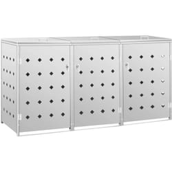 Vidaxl - Abri de poubelle triple sur roulettes 240 l Acier inoxydable