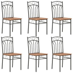 vidaXL Chaises à manger lot de 6 marron MDF 281397
