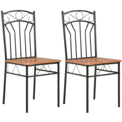 Vidaxl - Chaises à manger lot de 2 marron mdf