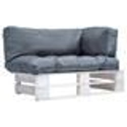 vidaXL Canapé de jardin palette avec coussins gris pinède - TU