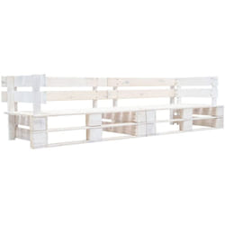 Vidaxl - Canapé de jardin palette 2 places blanc bois