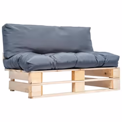 vidaXL Canapé de jardin palette avec coussins gris Pinède - TU