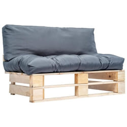 vidaXL Canapé de jardin palette avec coussins gris Pinède - TU