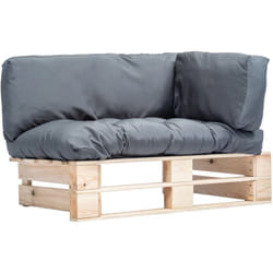 Vidaxl - Canapé de jardin palette avec coussins gris Pinède
