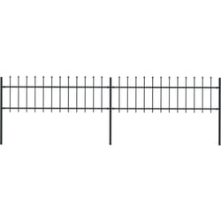 Vidaxl - Clôture de jardin avec dessus en lance Acier 3,4 x 0,6 m Noir