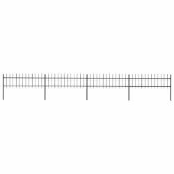 vidaXL Clôture de jardin avec dessus en lance Acier 6,8 x 0,6 m Noir - TU