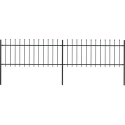 Vidaxl - Clôture de jardin avec dessus en lance Acier 3,4x0,8 m Noir