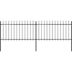 Vidaxl - Clôture de jardin avec dessus en lance Acier 3,4 x 1 m Noir