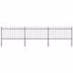 vidaXL Clôture de jardin avec dessus en lance Acier 5,1 x 1 m Noir - TU