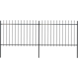 Vidaxl - Clôture de jardin avec dessus en lance Acier 3,4x1,2 m Noir