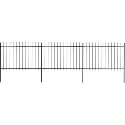 Vidaxl - Clôture de jardin avec dessus en lance Acier 5,1 x 1,2 m Noir