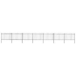 vidaXL Clôture de jardin avec dessus en lance Acier 11,9 x 1,2 m Noir - TU