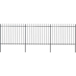 Vidaxl - Clôture de jardin avec dessus en lance Acier 5,1 x 1,5 m Noir