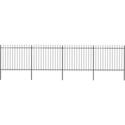 vidaXL Clôture de jardin avec dessus en lance Acier 6,8 x 1,5 m Noir