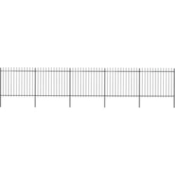 Vidaxl - Clôture de jardin avec dessus en lance Acier 8,5 x 1,5 m Noir