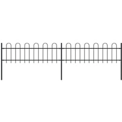 vidaXL Clôture de jardin avec dessus en cerceau Acier 3,4 x 0,6 m Noir
