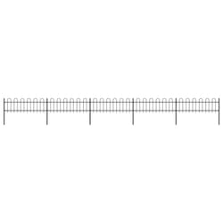vidaXL Clôture de jardin avec dessus en cerceau Acier 8,5 x 0,6 m Noir - TU