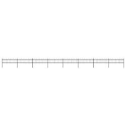 vidaXL Clôture de jardin avec dessus en cerceau Acier 13,6x0,6 m Noir - TU