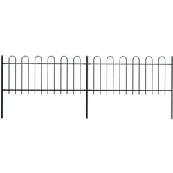 Vidaxl - Clôture de jardin avec dessus en cerceau Acier 3,4 x 0,8 m Noir