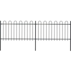 Vidaxl - Clôture de jardin avec dessus en cerceau Acier 3,4 x 1 m Noir