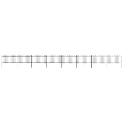 vidaXL Clôture de jardin avec dessus en cerceau Acier 13,6 x 1 m Noir - TU