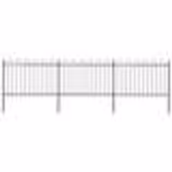 vidaXL Clôture de jardin avec dessus en cerceau Acier 5,1 x 1,2 m Noir - TU