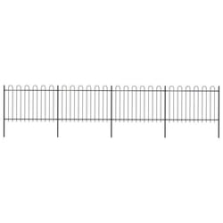 vidaXL Clôture de jardin avec dessus en cerceau Acier 6,8 x 1,2 m Noir - TU