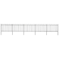 vidaXL Clôture de jardin avec dessus en cerceau Acier 8,5 x 1,2 m Noir - TU