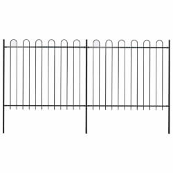vidaXL Clôture de jardin avec arceau en acier 359 x 150 cm Noir